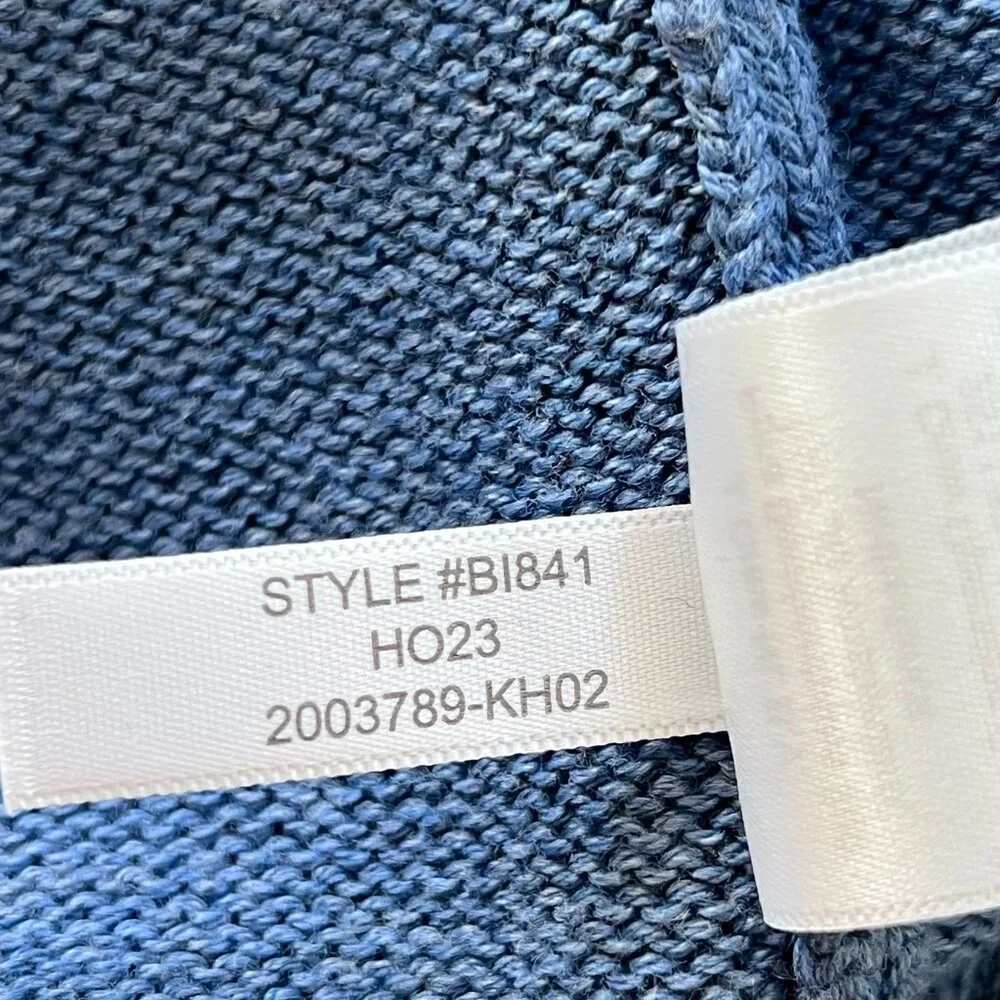 J.Crew Heritage 100% Cotton Crewneck Sweater Heavyweight Ribbed Pullover Blue M